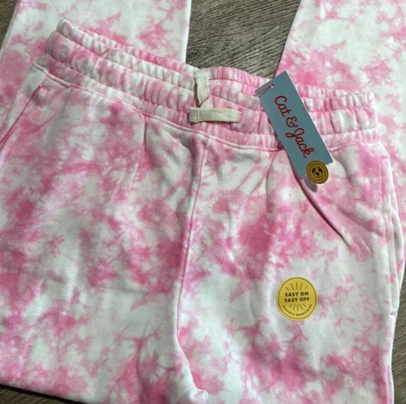 Girls Cat & Jack Pink Tie Dye Jogger Sweatpants - Picture 7 of 8